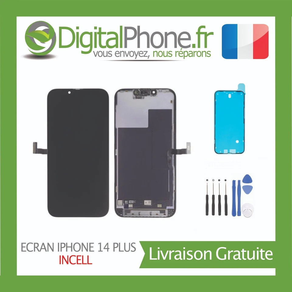 ✅ ECRAN LCD INCELL IPHONE 14 PLUS + JOINT + OUTILS ✅ TVA ✅