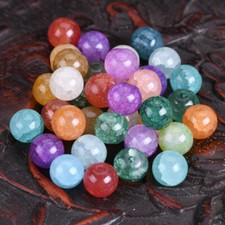 30pcs Round Colorful Cracked 8mm Crackle Glass Loose Beads For DIY Jewelry