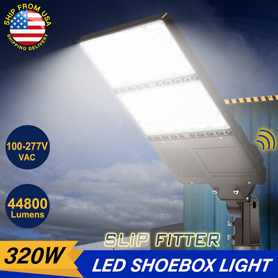 LED Parking Lot Shoebox Pole Lights 320W Outdoor Commercial Area Light Photocell