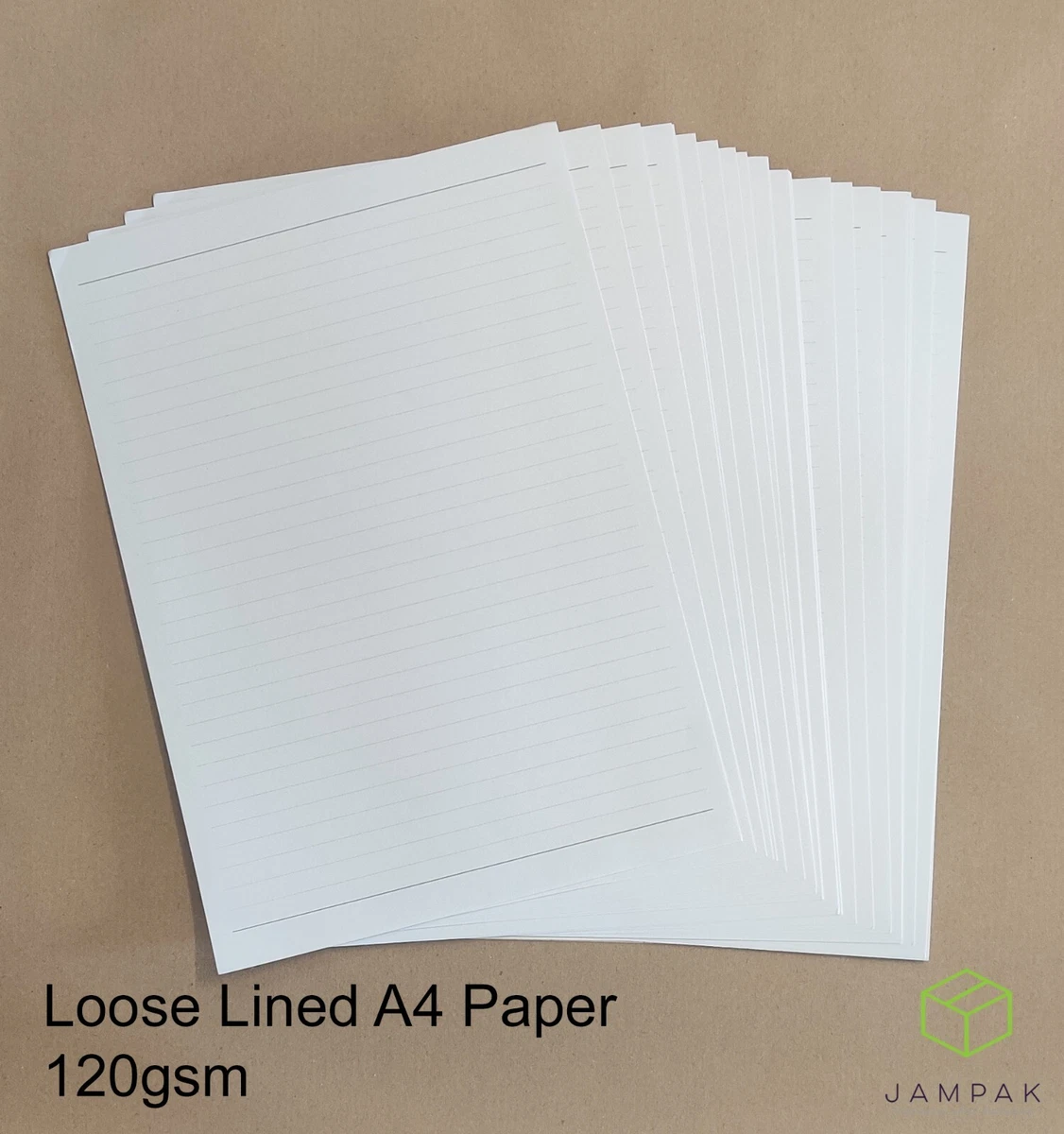 A4 LOOSE SHEET LINED PAPER. RULED REPORT NOTES. Upto 500 Sheet Note Paper. 120g