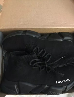 balenciaga speed trainer lace up black