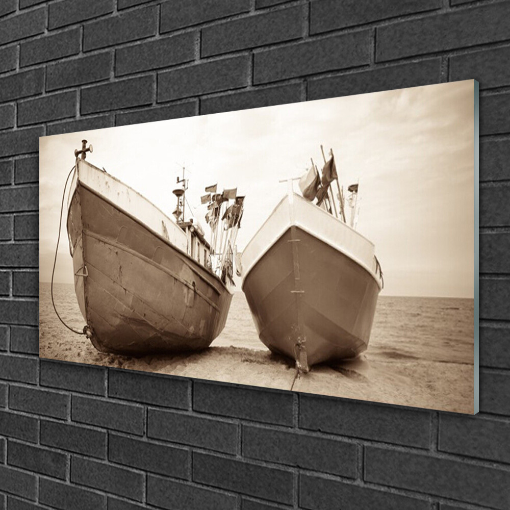 Tableau sur verre Image Impression 100x50 Paysage Bateaux Tableau sur verre Image Impression 100x50 Paysage Bateaux
