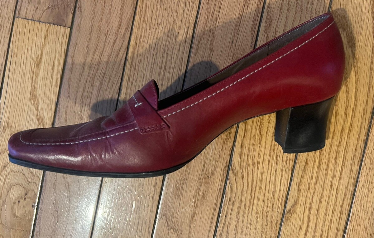 Nine West Women Red Leather Loafers Shoes Size 6M | eBay