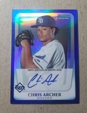 2011 Bowman Chrome Blue Refractor Chris Archer Autograph /150 Tampa Bay Rays