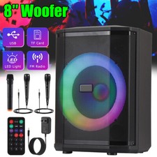 2400W Portable Tiltable Bluetooth Speaker Subwoofer 8in Heavy Bass Sound System