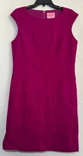 NWT Kate Spade Womens Midi Dress Pink 12 Sheath Round Neck Sleeveless Wool