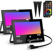LED Flood Light Outdoor RGB Stage Lights Color Changing 500W Equivalent 2700k...