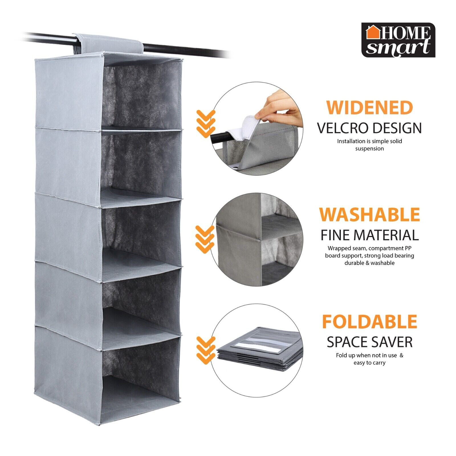 Hanging Wardrobe Storage Organizer 4/5/6/10 Shelf Tier Garment Shoe Tidy Drawer