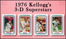 1976 Kellogg's 3-D Super Stars (1-57) NO CRACKS / U Pick Cards / Buy2+ Save10%
