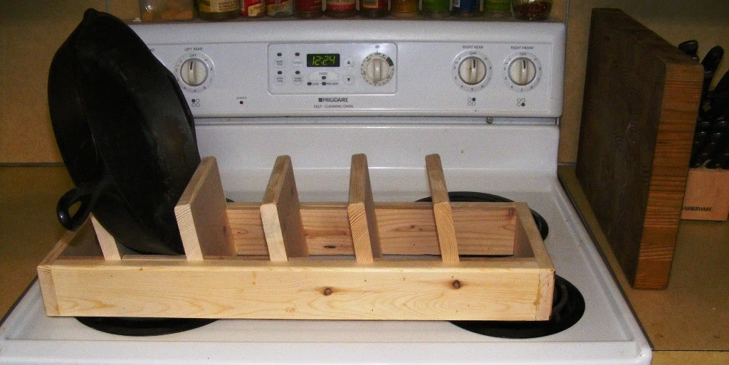 Display Rack for Cast Iron Skillets - Holds Five Skillets (Skillet not included)