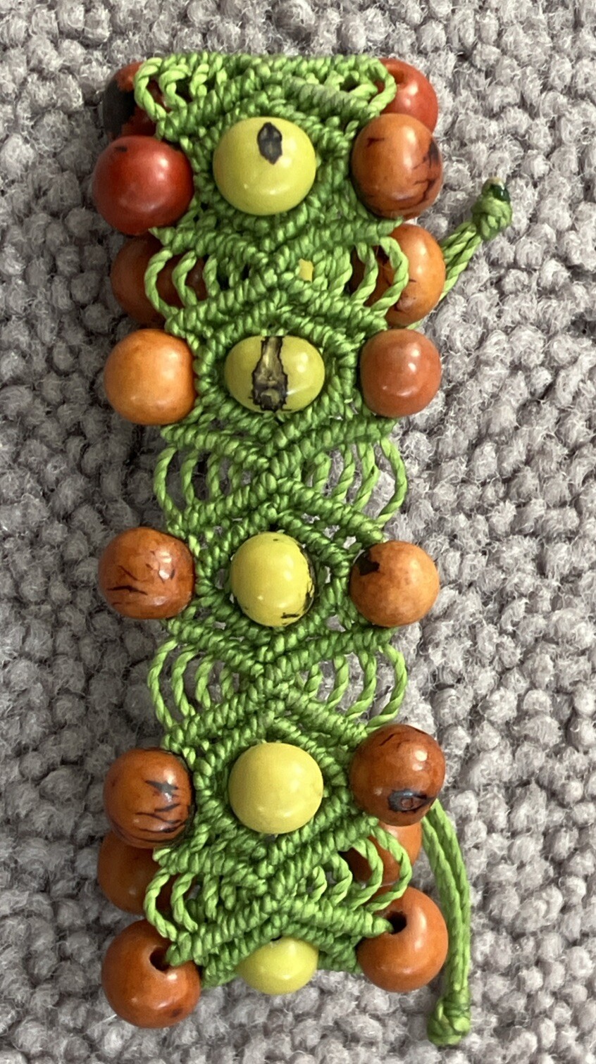 HANDMADE MINI MACRAME TYPE BEADED ADJUSTABLE BRAC… - image 2