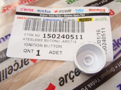 PULSANTE ACCENSIONE GAS FORNELLO ARGENTO ORIGINALE LAMONA / HOWDEN 150240511 / 150240513 - Foto 3 di 3