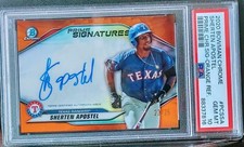 2020 Bowman Chrome Sherten Apostel Prime Signature Orange Refr /25 PCS-SA PSA 10