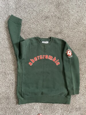 Vintage Abercrombie & Fitch 92 Crew Sweatshirt, Sz L Green Patch