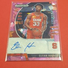 2020 Prizm Draft Picks Elijah Hughes Pink Cracked Ice RC Auto Card - Syracuse