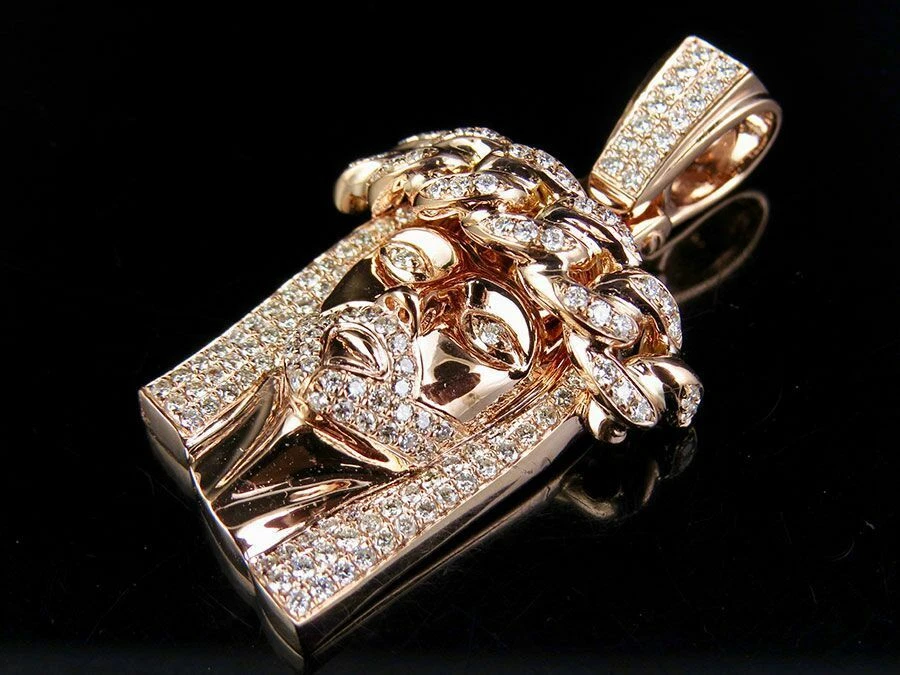 Colgante religioso de plata 925 con diamantes cultivados en laboratorio de Jesús eslabón cubano de 3,5 quilates CVD VS SI Foto 4 de 4