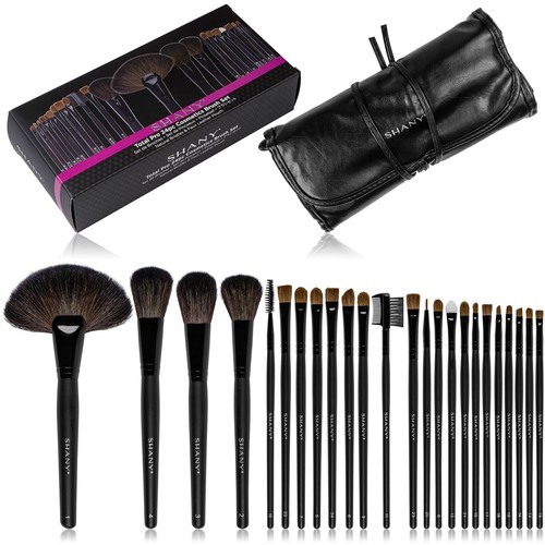 SHANY Studio Quality Natural Cosmetic Brush Set with Leather Pouch, 24 Count - Picture 5 of 8