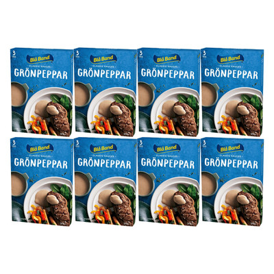 8x Blå Band Green Pepper Sauce Mix (Grönpepparsås) 3x2,5dl Swedish
