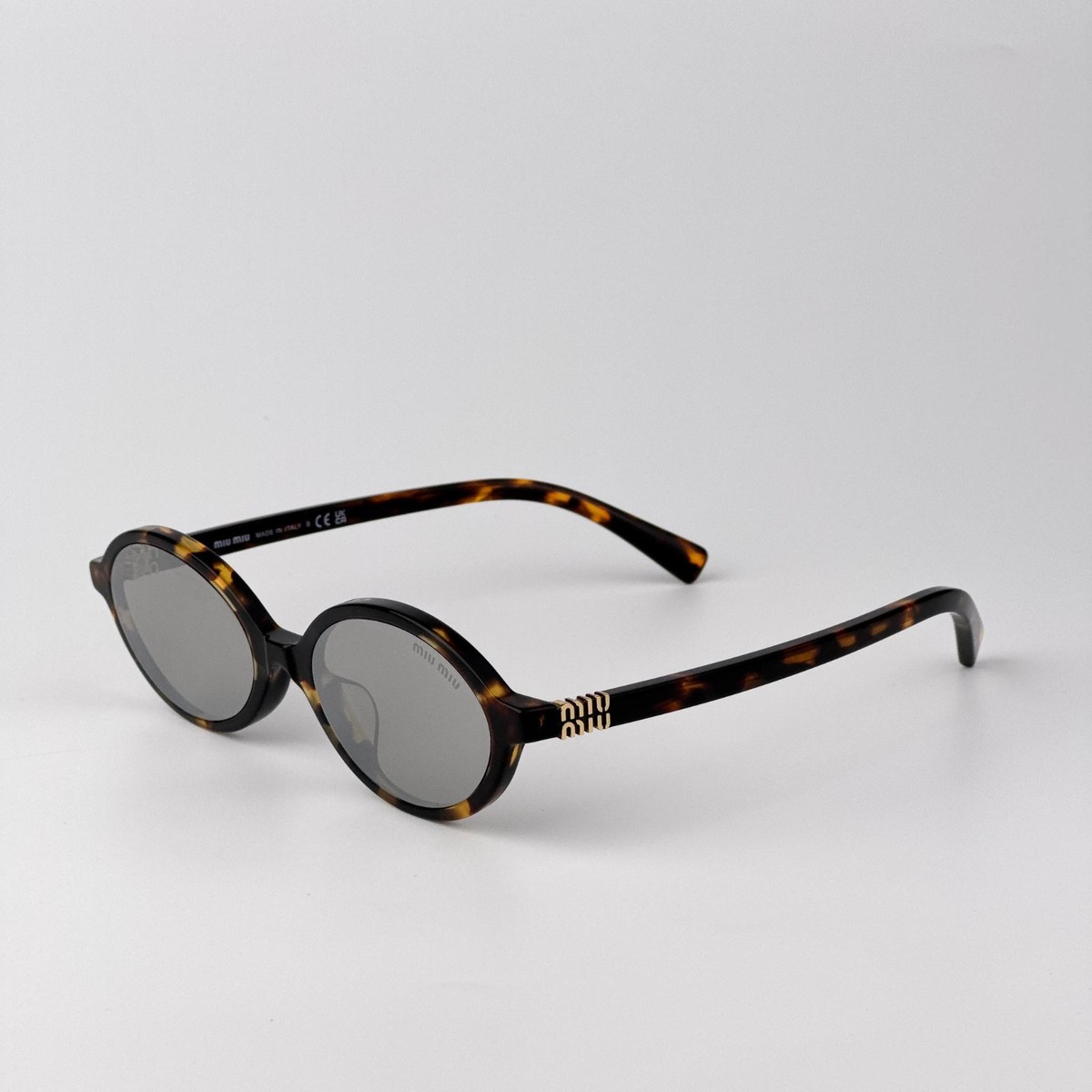 Miu Miu Women Sunglasses Havana Grey Mirror Silver MU04ZSF REGARD