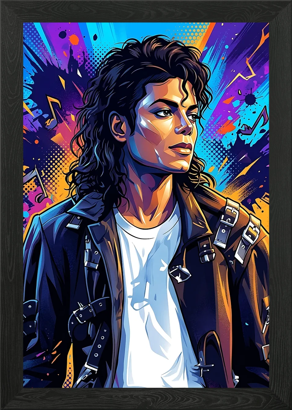 Michael Jackson Pop Art Portrait Framed Wall Art Poster Canvas Print Picture