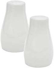 Porcelain Salt and Pepper Shaker Pots Set 2 pk White Cruet Table Seasoning