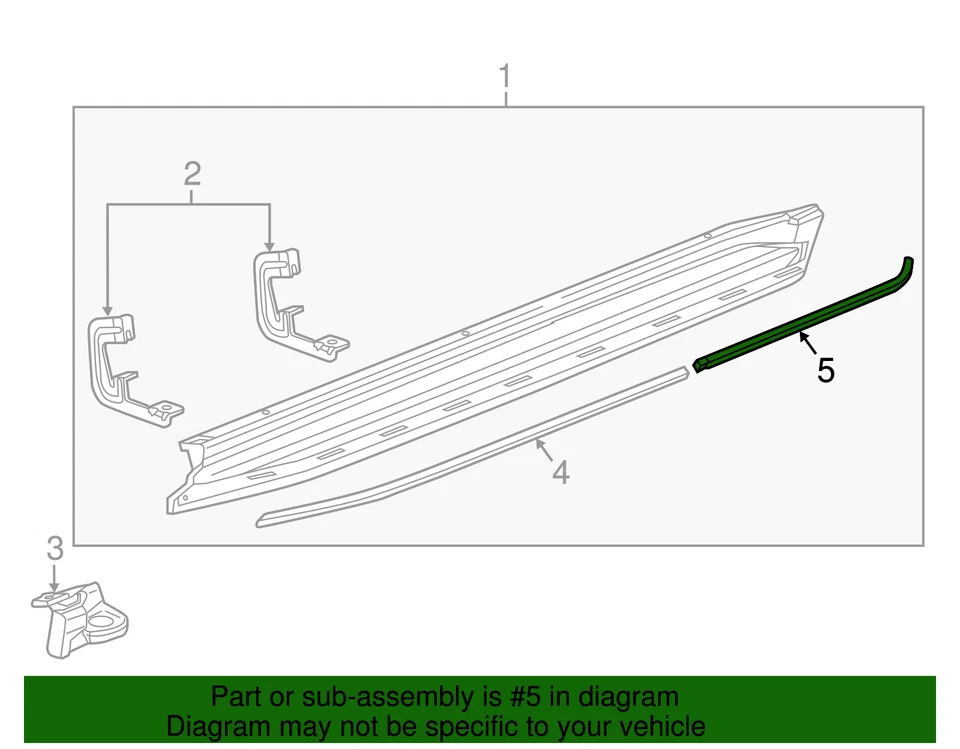 Inserto de paso de asistencia lateral del conductor cromado brillante genuino GM 22922426 Foto 3 de 3