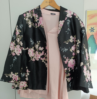Blazer Damen Gr. 46 von Basler mit Kirschblüten OHNE  Bluse