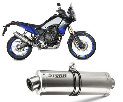 Exhaust Storm by Mivv Muffler Oval Steel for Yamaha Tenere 700 2019 > 2026