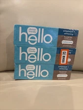3 PK  + 1 Pk ~Hello Fluoride Free Toothpaste ~ Crushes Tartar ~ Peppermint 4.7oz