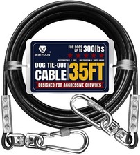 Heavy Duty Dog Tie Out Cable 35FT Large Dogs Steel Runner Lead 1000lb Strength