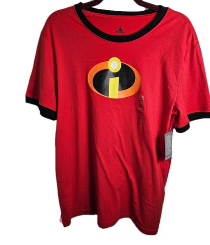 Disney The Incredibles T-Shirt Red Men's Medium Short Sleeve Pullover New