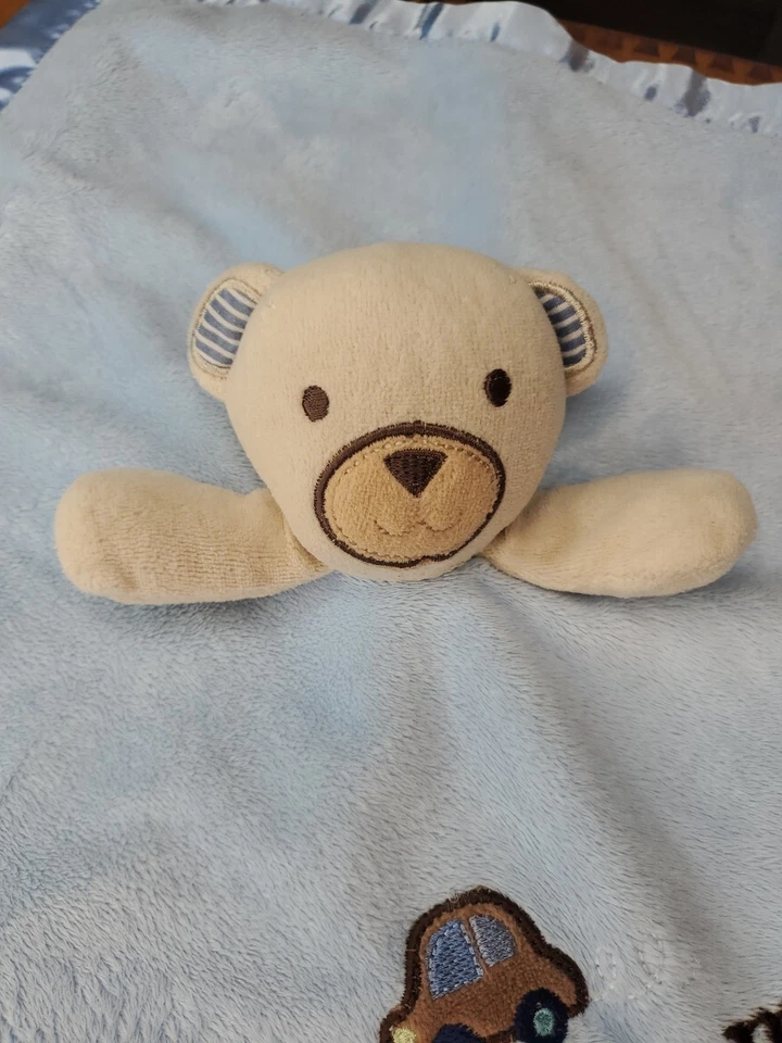 Oso de peluche Circo Target Vroom coche azul bebé Lovey manta de seguridad satinado Foto 3 de 4