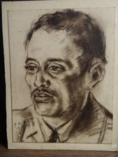 Portrait by Frost 1948 Pastel on Cardstock FD-6