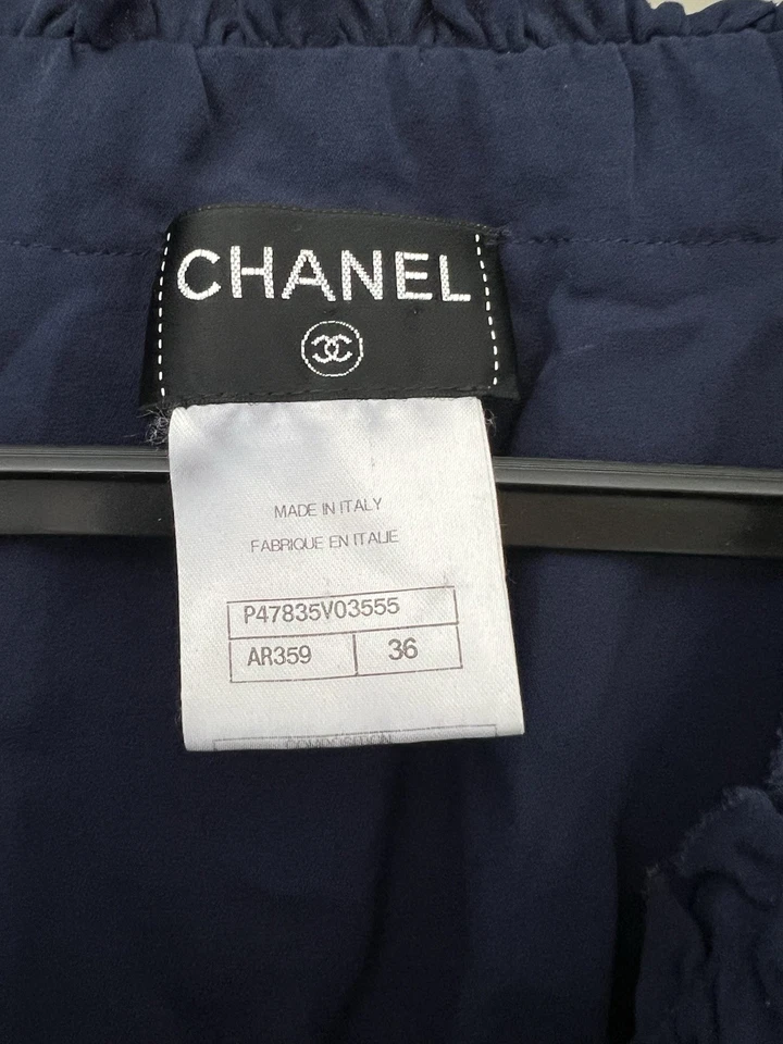 Blusa mujer Chanel azul seda talla 36 Foto 2 de 4