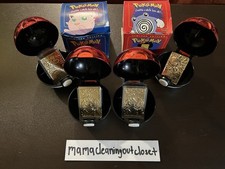 1999 Burger King Pokemon Pokeball 23K Gold Plated Charizard Jigglypuff Set of 4