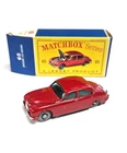 VTG 1962 MATCHBOX LESNEY No. 65 Jaguar 3.8 Sedan NMIB Red 3.4 Litre GRAY Wheels