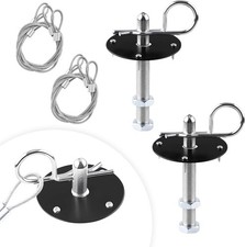 2PCS Universal Car Hood Pin Lock Kit Stainless Steel Quick Release Black