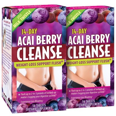 Acai Berry Cleanse 56 Tablets Pack of 2 Weight Loss Support Applied Nutrition
