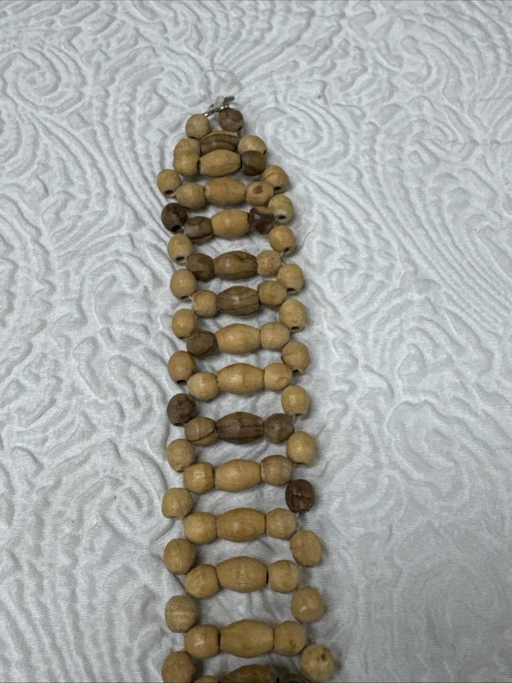 Vintage Woman’s Bohemian Wooden Beaded Linked Woven Pattern Belt (M/L) - Image 3 of 4