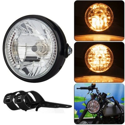 Motorrad 7 Zoll LED Scheinwerfer Angel Ring Lenkfunktion mit Halterung (Stoßdämpfer A
