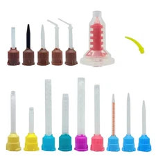 Silicone crown mixing nozzle disposable dental dual cure temporary crown mixing