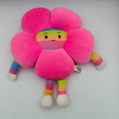 Smoochy Pals Plush Flower Pillow Rainbow Face Stuffed Toy Kids Playroom Decor