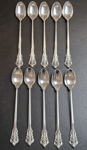 Wallace Grande Baroque Sterling Silver 10 Iced Tea Spoons Lot B [Price Decrease]