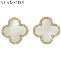 Van Cleef & Arpels Vintage Alhambra Earrings K18 Yellow Gold MOP VCARA44100
