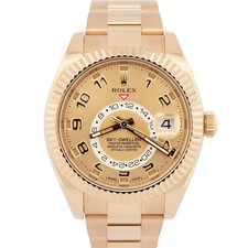 MINT Rolex Sky-Dweller CHAMPAGNE ARABIC 18K Yellow Gold Oyster 42mm 326938 Watch