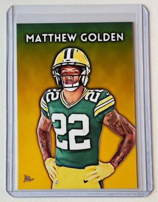 Matthew Golden Limited Artist Signed ''Green Bay Packers'' Trading Card 3/10