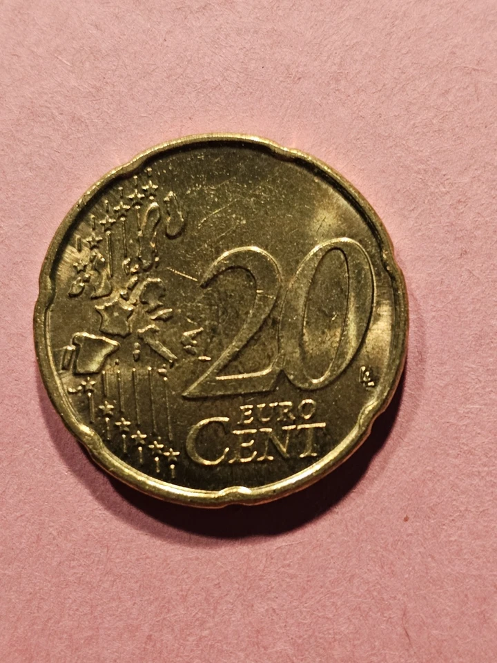 Centavo de 20 euros Bélgica 2002 excelente estado Foto 3 de 4