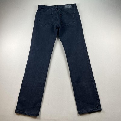 Levis 511 Jeans Mens 32x32 Black Denim Slim Fit Stretch Charcoal Wash Red Tab