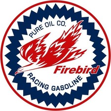 Pure Oil FIREBIRD Racing Gasoline NEW Sign: 40" Dia. Round USA STEEL