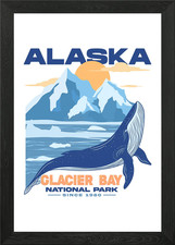 Glacier Bay National Park Framed Wall Art Poster Canvas Print Picture